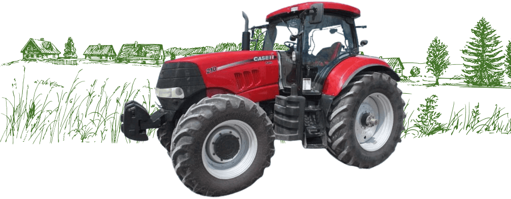 tractor with farm scene